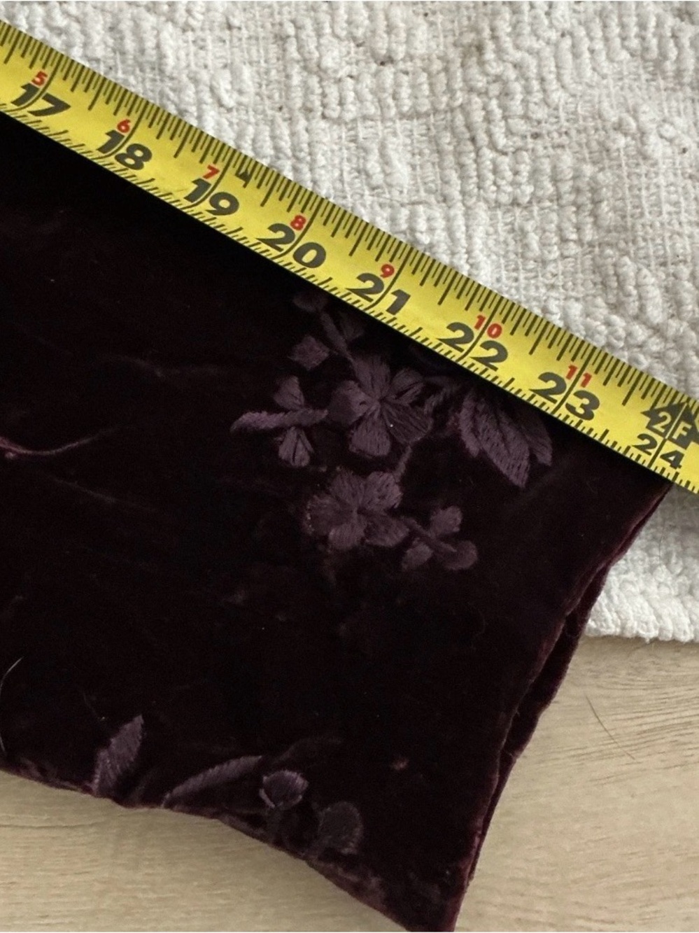Coldwater Creek Velvet Long Trench Coat in Deep Burgundy - Picture 6 of 7